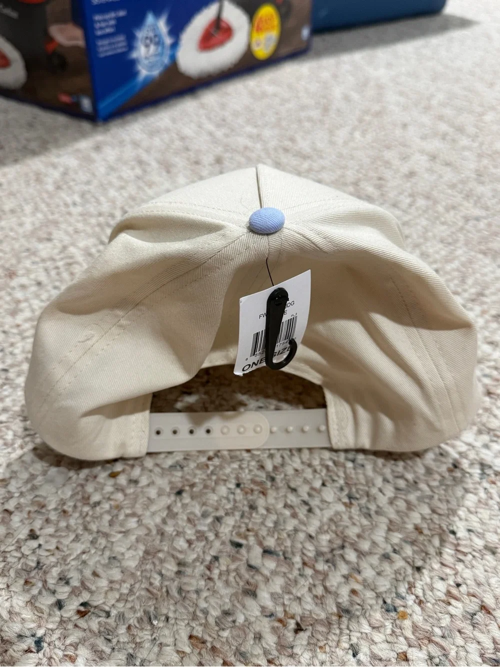 Dry Goods Beige Baseball Cap with Light Blue Stitching